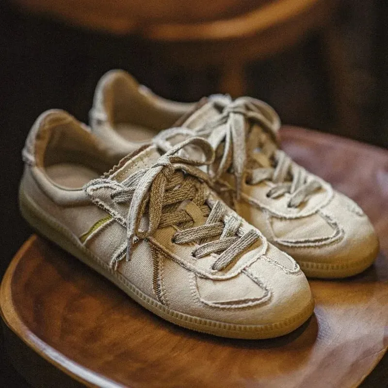 Classic Spliced German Trainer Shoes Flat Low-top Sneakers for Men's Spring and Autumn Casual Lace-up Sporty Shoes — image 2
