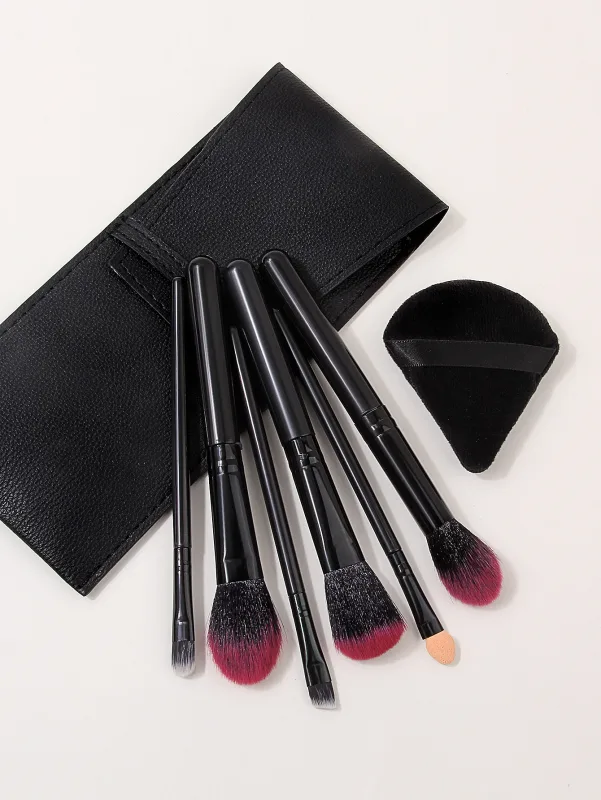 `8Pcs Makeup Brush Set with Storage Bag Triangle Powder Puff Professional Face Eye Cosmetic Brushes Beauty Kit