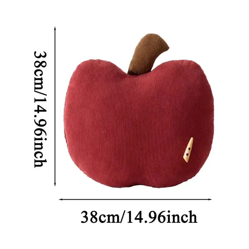Red Apples Shaped Throw Pillow Soft Plush Cushion for Sofa Bedroom Novelty Decorative Sleeping Reading Rest Christmas Gifts