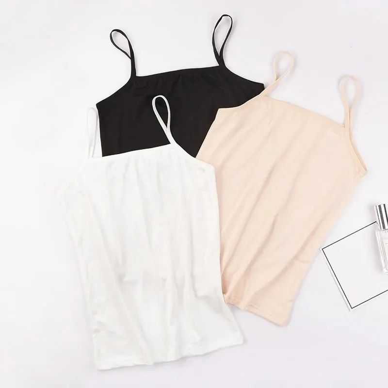 สีทึบแขนกุด Camisole เสื้อกั๊ก Casual Basic Slim Tank Top ทั้งหมดทุกวันผู้หญิงฤดูร้อนแฟชั่น Streetwear Tops ชุดชั้นใน