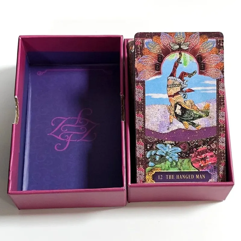 Double-embossed The Zerner-Farber Tarot Deck 10.5*6cm 78 Pcs Collage Art Tarot Cards Spiritual Divination Tool in Rigid Box