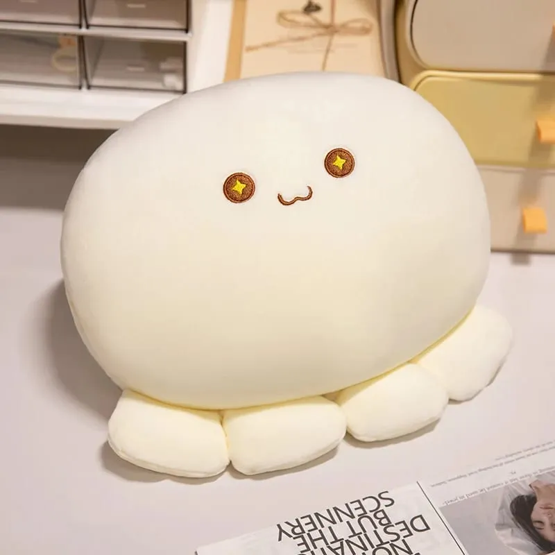 35cm Soft Octopus Plush Pillow Stuffed Ball Shape Aquatic Animal Warm Hands na may mga Butas Warmer Cute Face Plushie Back Support — image 6