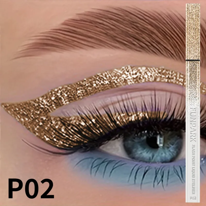 1 STK Glitter Flydende Eyeliner Blyant Vandtæt Lilla Pink Blå Eye Liner Pen Langtidsholdbar Hurtigttørrende øjenmakeup til kvinder — image 8