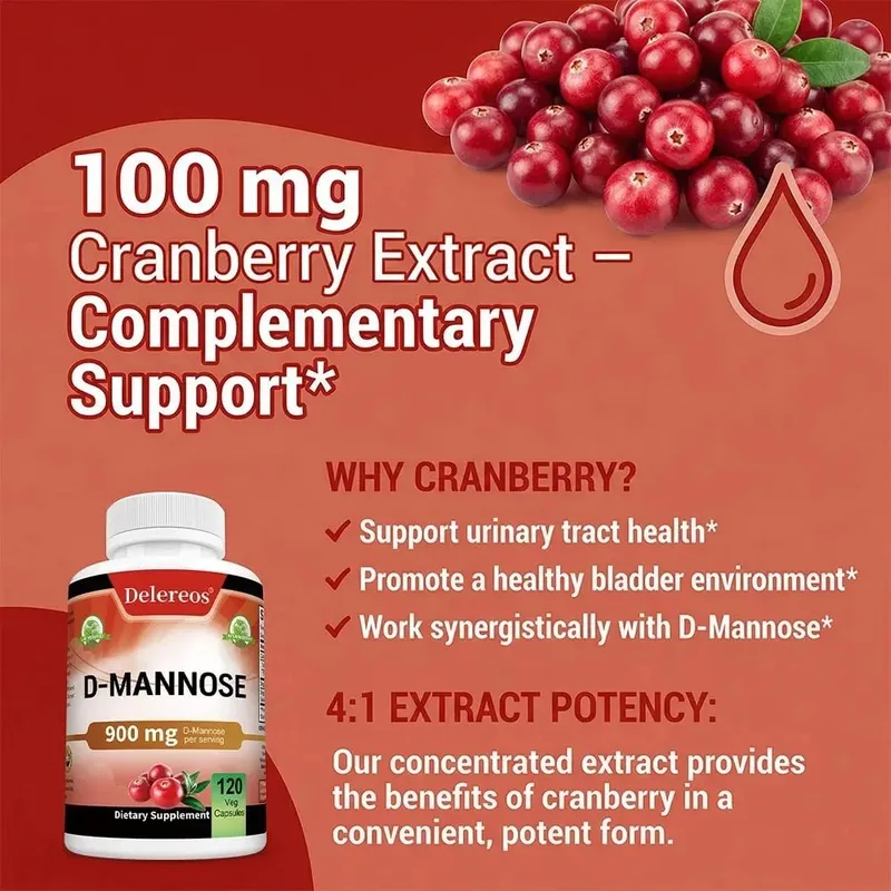 D Mannose Vegetarian Capsules - UTI Health Support Non GMO Vegetarian Friendly 120 Capsules — image 5