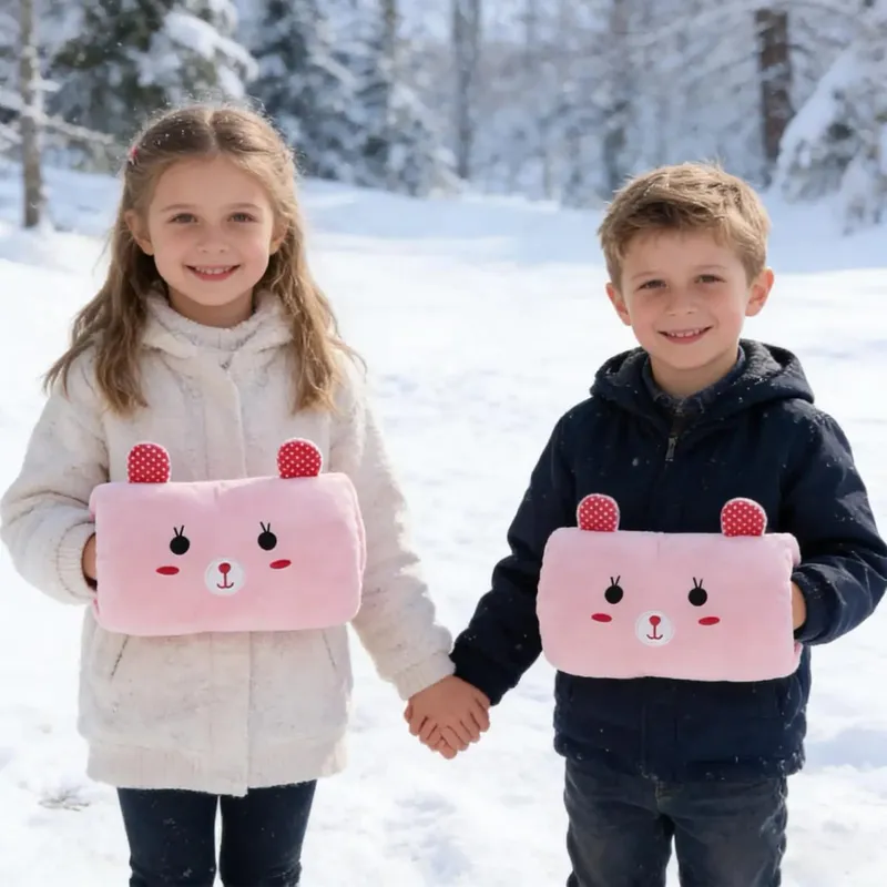Pink Children's Plush Pillows Hand Warmers Gloves Adults Cartoon Nap Pillows Cushions Creative Hand Warmers Plush Gift