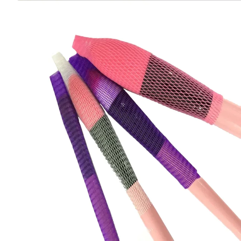 50 pçs pincéis de maquiagem protetores de malha capa beleza malha elástica rede protetora maquiagem cosméticos kits de ferramentas escova net caneta capa