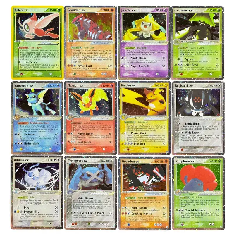 Proxy Cards Holographic Emerald Cacturne Rayquaza Hidden Legends Kyogre Crystal Guardians Alakazam Star Flareon Metagross — image 1