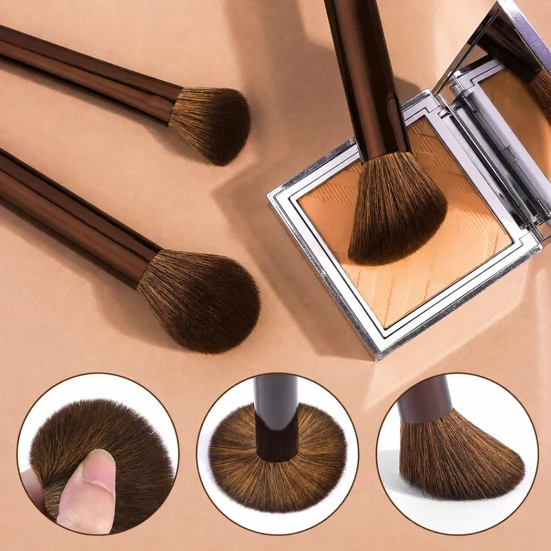 Makeup Brush Set - 18pcs High-Value Multi-Functional - Including 15 Makeup Brushes + 2 Powder Puffs + Makeup Bag - Travel-Friend