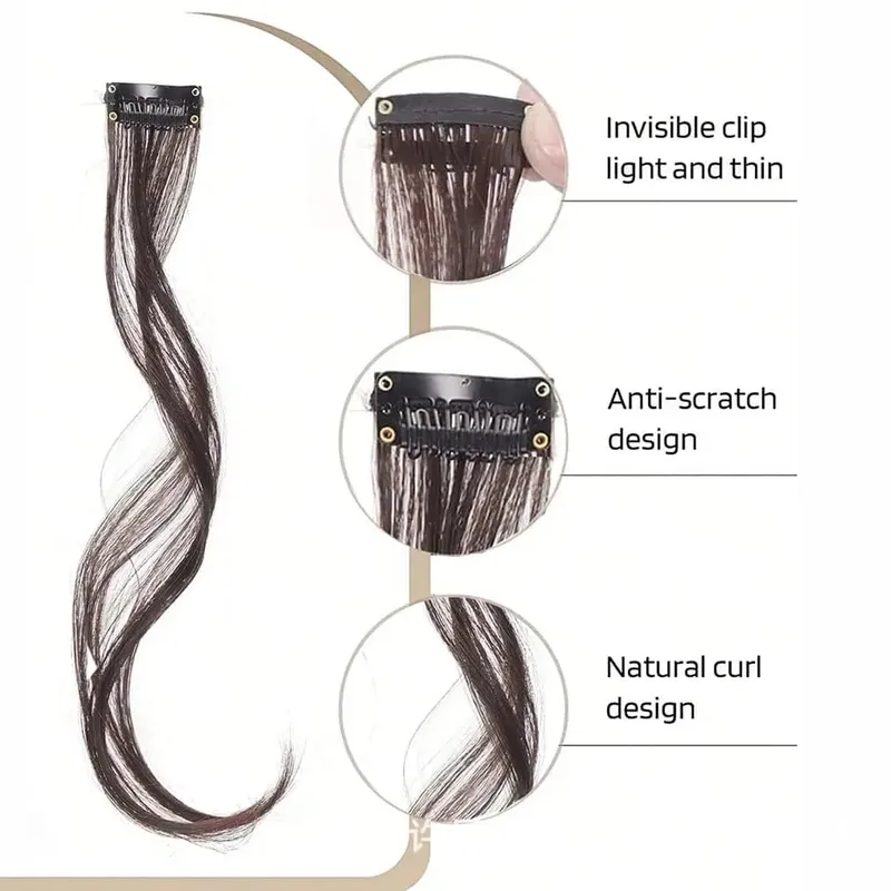 Curly Wavy Clip-in Synthetic Hair Extensions More Colorful Hair Accessories for Women，ins Hair Extension Clip