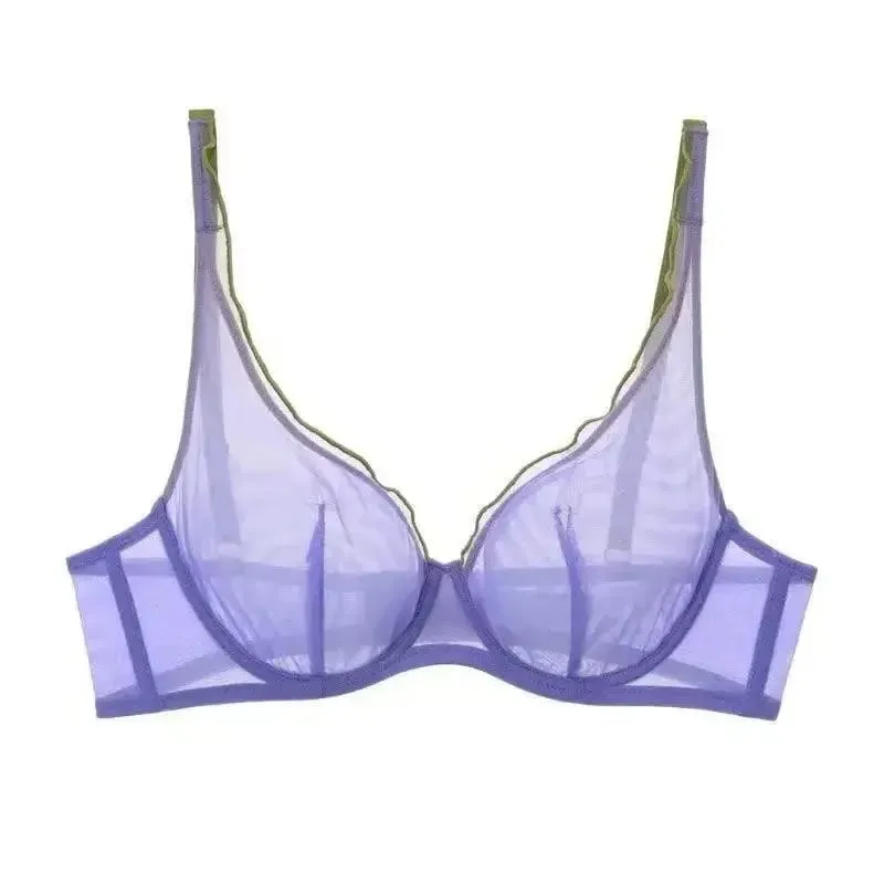 European Luxury Lingerie Set Full Cup Sheer Ultra Thin Bra & Panty Set Sexy Comfort for Women Large Small MOYISU Sexy Tushy S-XL — image 8