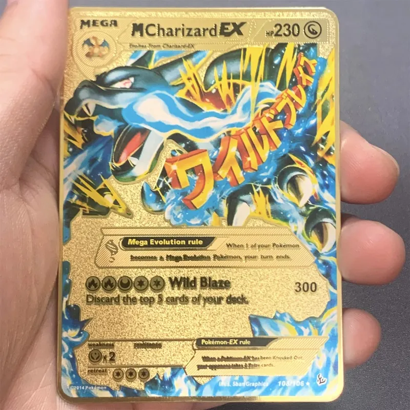 ภาษาอังกฤษโลหะการ์ด Pokemon DIY Arceus Mewtwo Charizard Pikachu เหล็กเงา Pokémon GX Vmax EX เกมคอลเลกชันเด็กการ์ดของเล่นของขวัญ — image 18