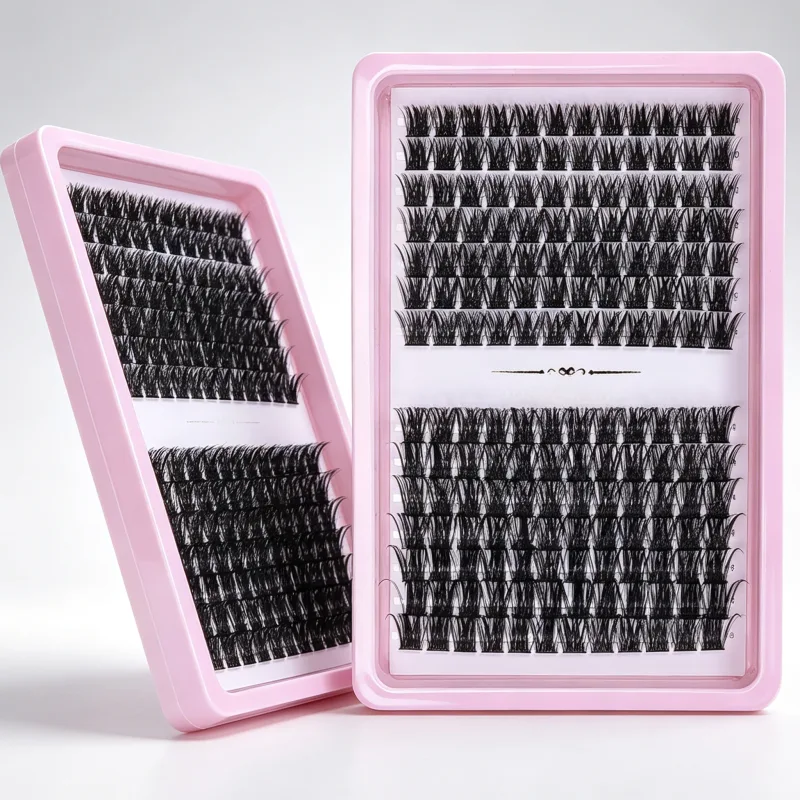 D Curl Cluster Lashes Individual Eyelash Extensions Fluffy False Lashes Segmented DIY Lash Clusters for Home Daily Eye Makeup — image 2