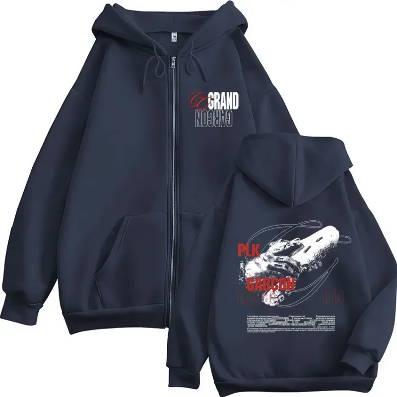 Rapper PLK Grand Garçon 2026 Album Tour Zipper Hoodies Men Women Clothing Fashion Zip Up Fleece Hooded Sweatshirts Jacket Coats — image 3