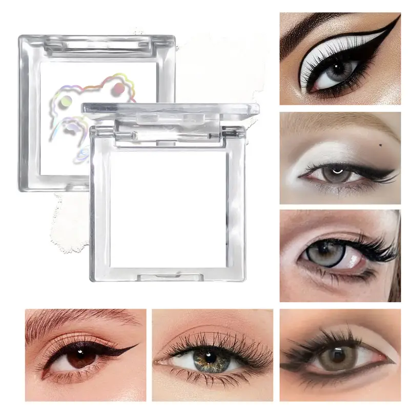 White Eyeshadow Palette Matte Shimmer Highlighter Waterproof Long Lasting Brightening Eye Makeup for Cut Crease — image 2