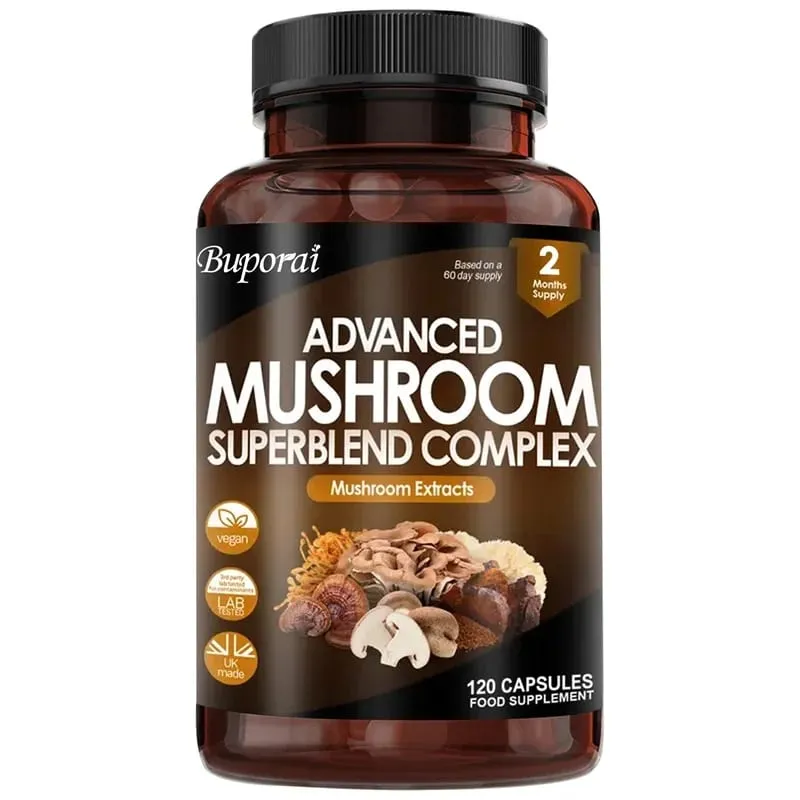Mushroom Super Blend Complex - Brain Nervous System Health and Memory Supplements Immunity Sleep Energy Mood Support — image 9
