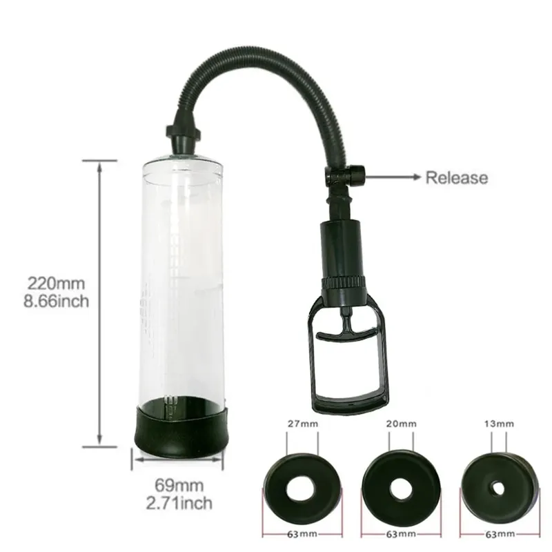 Penis Extender Enlarger Manual Vacuum Pump With Pressure Gauge Cock Exercises Training Device Stronger Bigger Ejaculation 18+ — image 8
