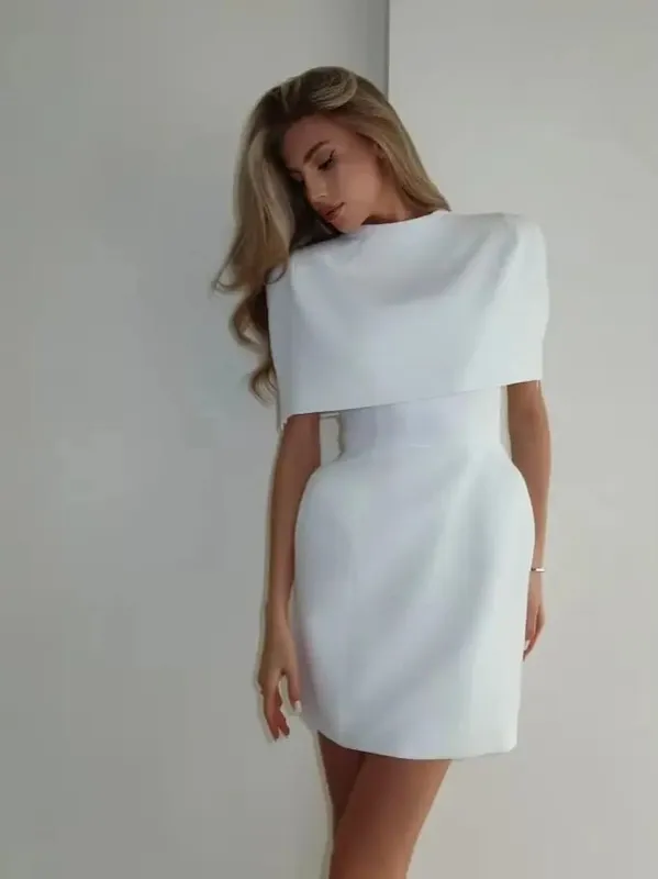 Sexy Shawl Women Fashion Dress Solid Square Collar Waist Cinching Slim Fitting A-line Gown Lady Casual Evening Party Vestidos — image 3