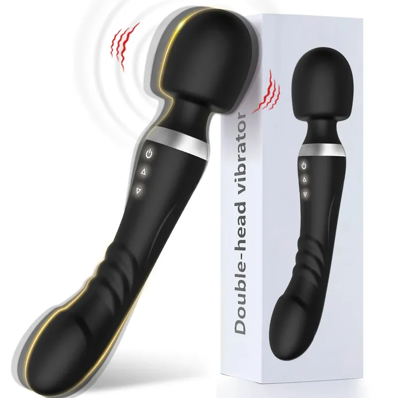 Double Vibrator for Women Dildos AV Magic Wand G Spot Clit Stimulator Vagina Massager Masturbators Adult Sex Toys for Couple 18+