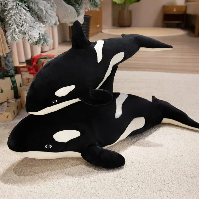 50/70 cm plyšový polštář kosatky kosatky měkký černý bílý velrybí polštář Ložnice Dekor pohovka Plyšový polštář s motivem oceánu