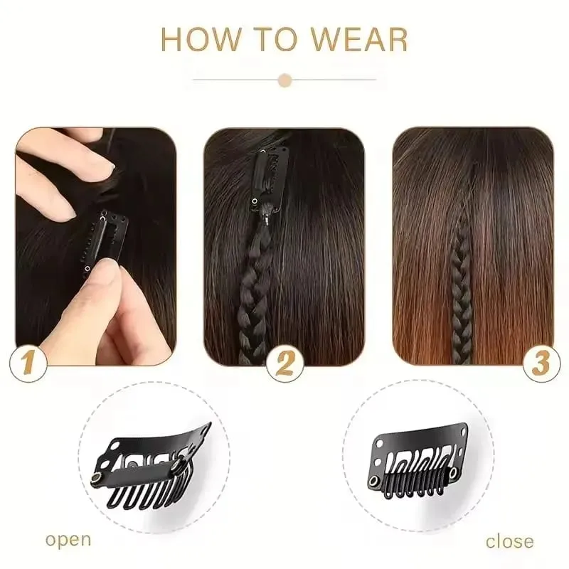 1pcs Synthetic Braid Wig With Strong BB Clip Lightweight Box Braid Ponytail Hair Piece for Women for Party Daily
