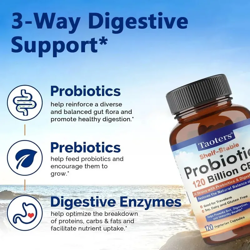 Probiotics 120 Billion CFUs 34 Strains with Organic Prebiotics & Digestive Enzymes Digestion & Immunity Health for Women & Men — image 4