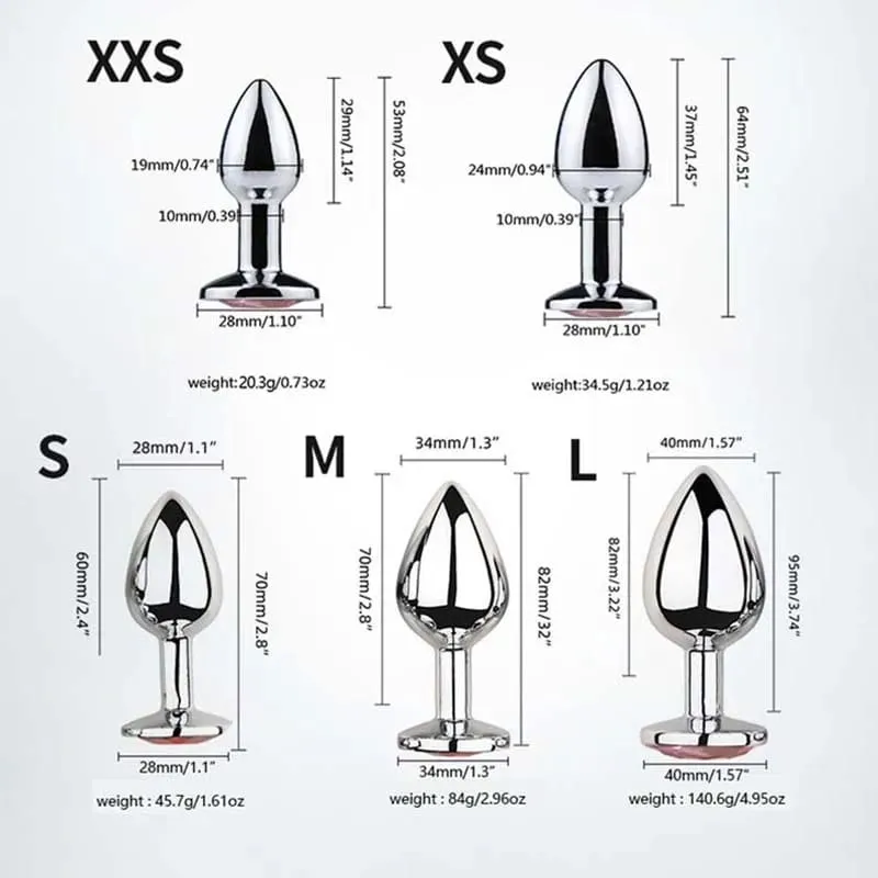 5Size/set Metal Anal plug butt plug Sex Toys Butt Toys For Women/Men/Couples Adult Game Masturbator Anal Diamond Sex Shop — image 5