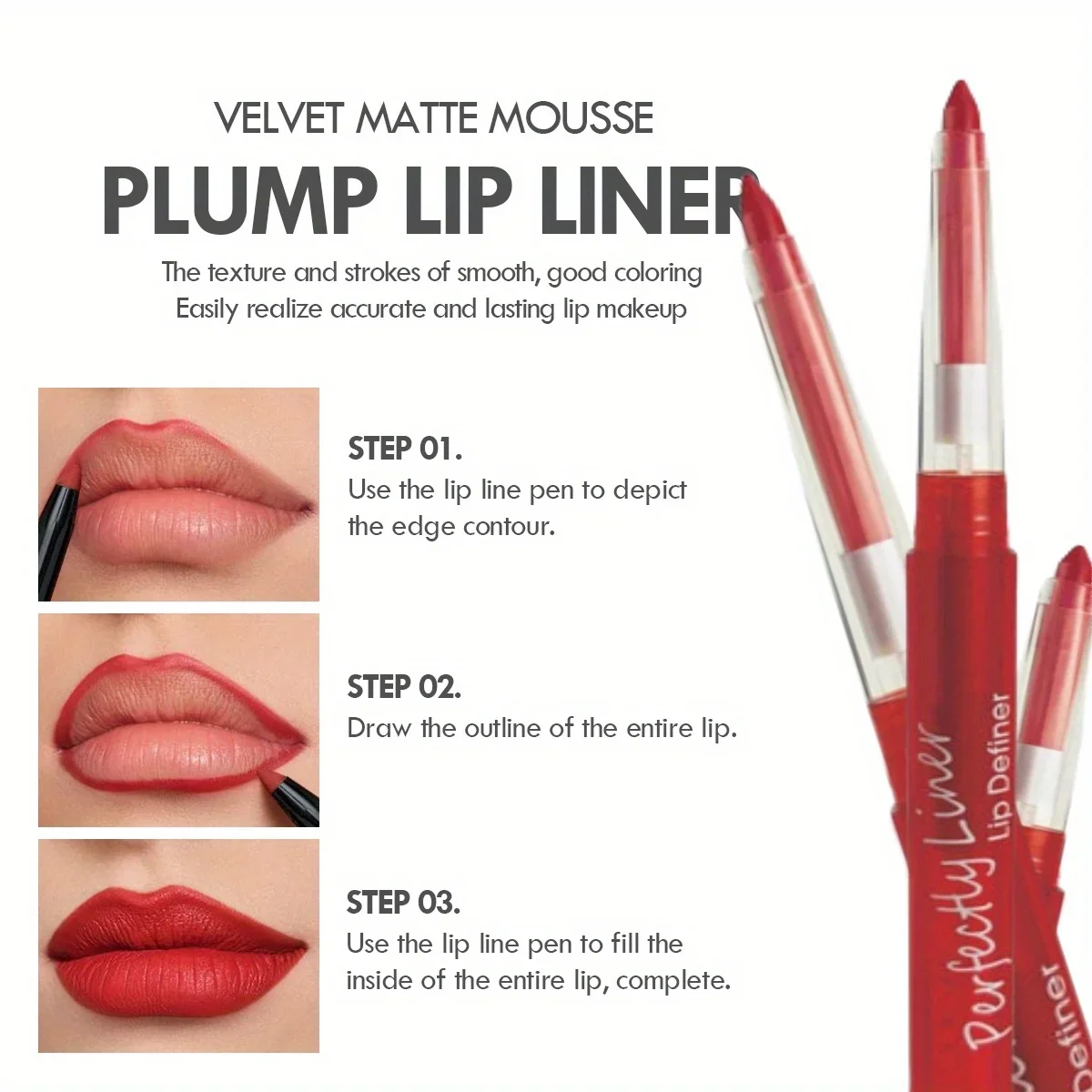 Matte Velvet Lip Liner Sexy Waterproof Liquid Lip Liners Long Lasting Non-marking Red Makeup Cosmetic Nude — image 4