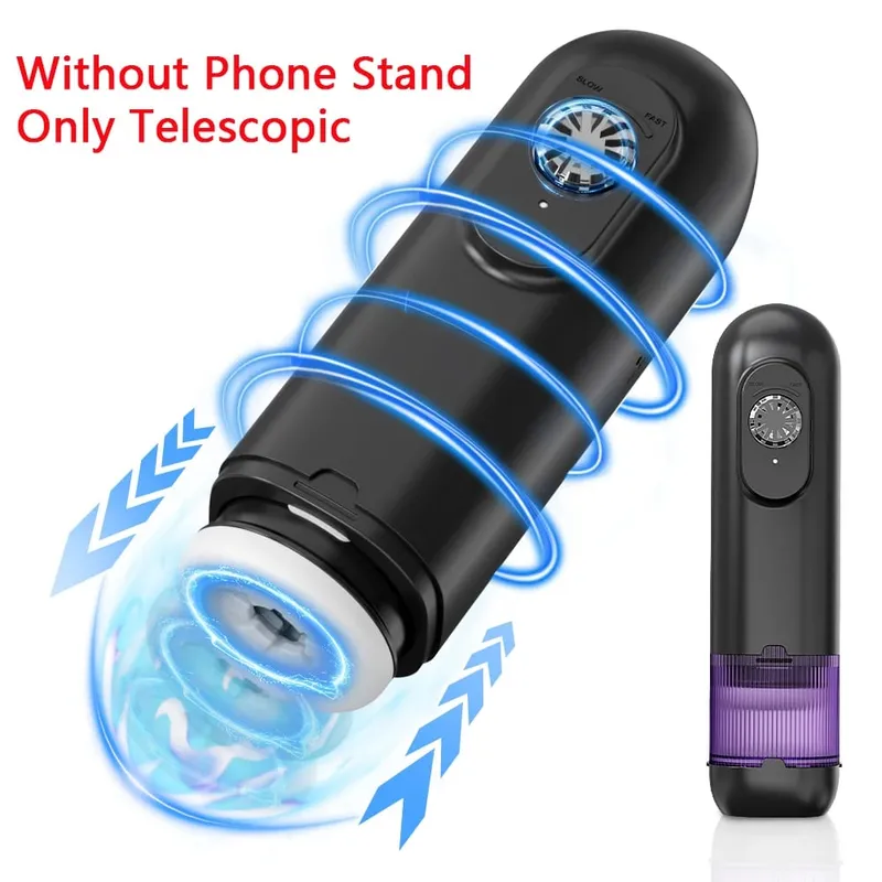 Automatic Masturbator for Men Telescopic Rotation Masturbation Cup with Handle Phone Stand Adult Goods Sex Toy for Men 18+
