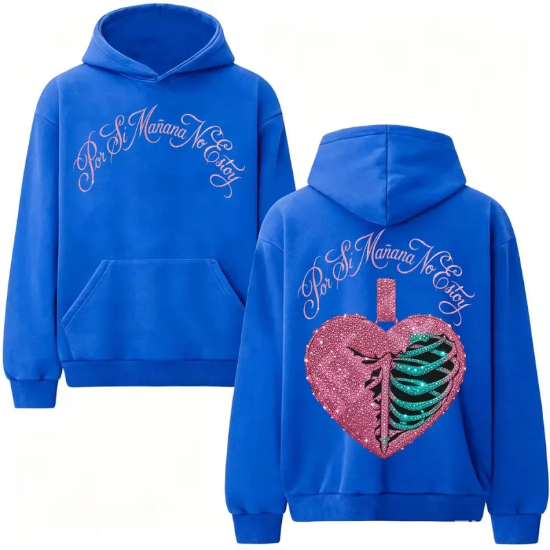 Omar Courtz Por Si Manana No Estoy Tour Hoodies Men Women Retro Fashion Aesthetics Sweatshirts Fleece Oversized Hoodie Pullovers