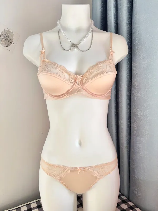 Popolare set reggiseno minimizzatore in pizzo rosso da donna mezza tazza ultra sottile busto grande supporto morbido festa nuziale luna di miele notte fuori vestito 32-38