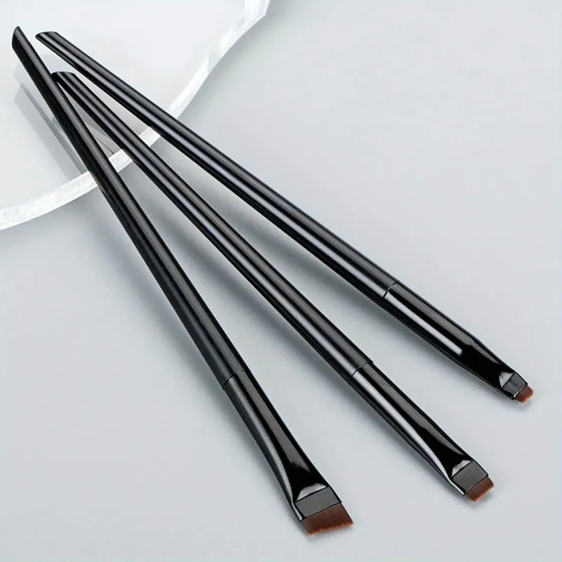 3pcs Makeup Brush Set Blade eyeliner brush fine oblique head eyebrow brush outline eyeliner ultra-thin eye shadow brush makeup b — image 8