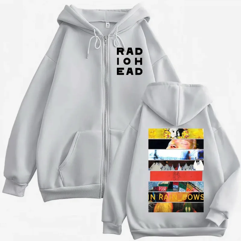 Rock Band Radiohead Album Graphic Zipper Hoodie Fashion Y2k Oversized Zip Up Pullovers Men Women Casual Long Sleeve Sweatshirts — image 5