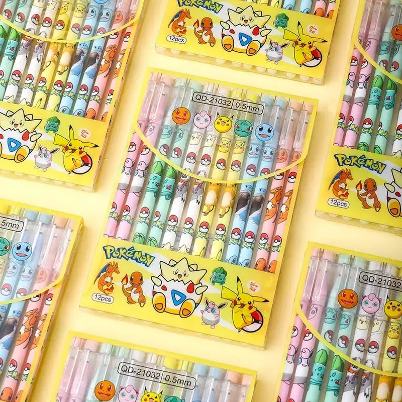 12pcs/box Pokemon Gel Pen Anime Pikachu Cartoon Erasable Writing Signature Pen Student Learning Supplies Stationery for Children — image 5