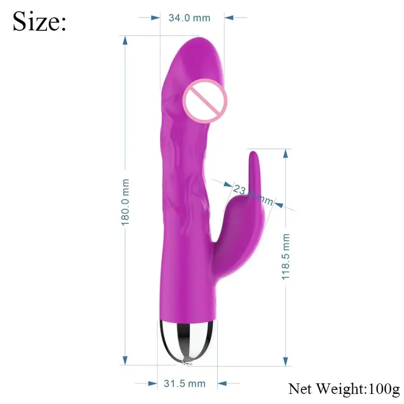Huge Silicone Dildo Rabbit Vibrator for Women Clitoris Stimulation Massage 10 Speed G Spot Vibrator Adult Sex Toys