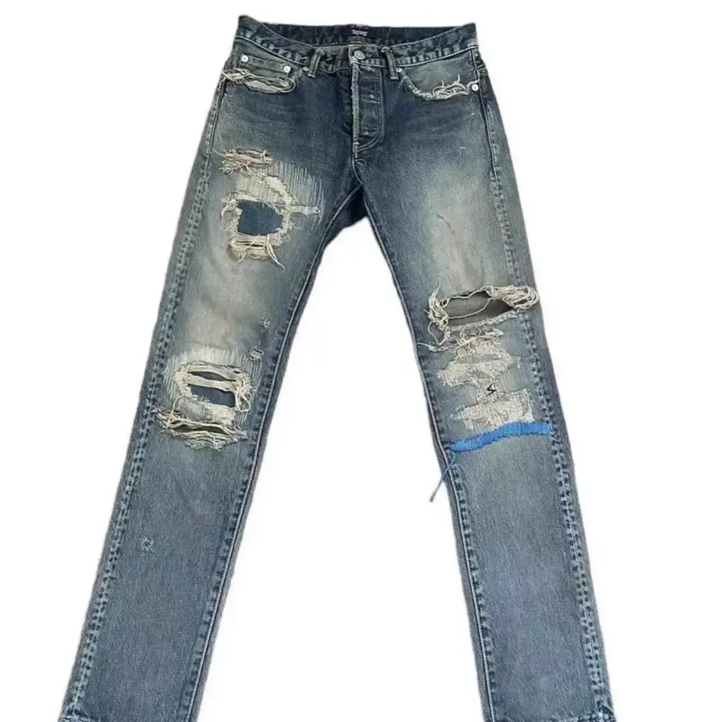 Brand New Undercover Washed Thunderbolt Fit Straight PANT Jeans Cotton Denim Pants Comfort Casual Jeans Size 1 2 3 #E137 — image 7