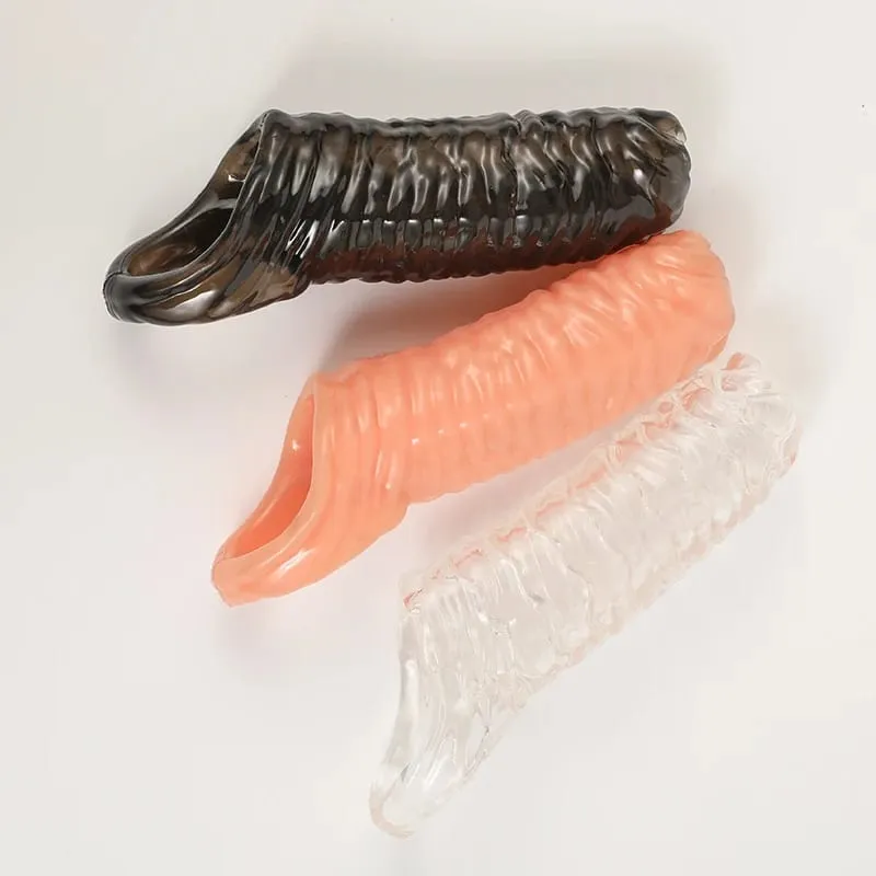 Men Penis Extender Sleeve Reusable Comdom Delay Ejaculation Penis Sleeve Dick Male Dildo Sex Toys for Men Adult 18+ Erotic Goods — image 2