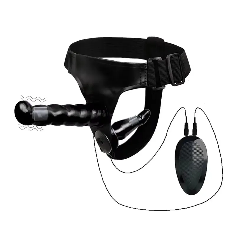 Vibrating Double Penetration Strap On Dildo Harness Adjustable Belt Dual Ended Anal Plug Sex Toy for Couples Remote Control A — image 11