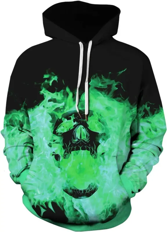 Sweat à capuche graphique pour hommes, sweat à capuche imprimé nouveauté unisexe, sweat-shirt à motif 3D avec poche, sweat à capuche graphique chaud à manches longues Me — image 3