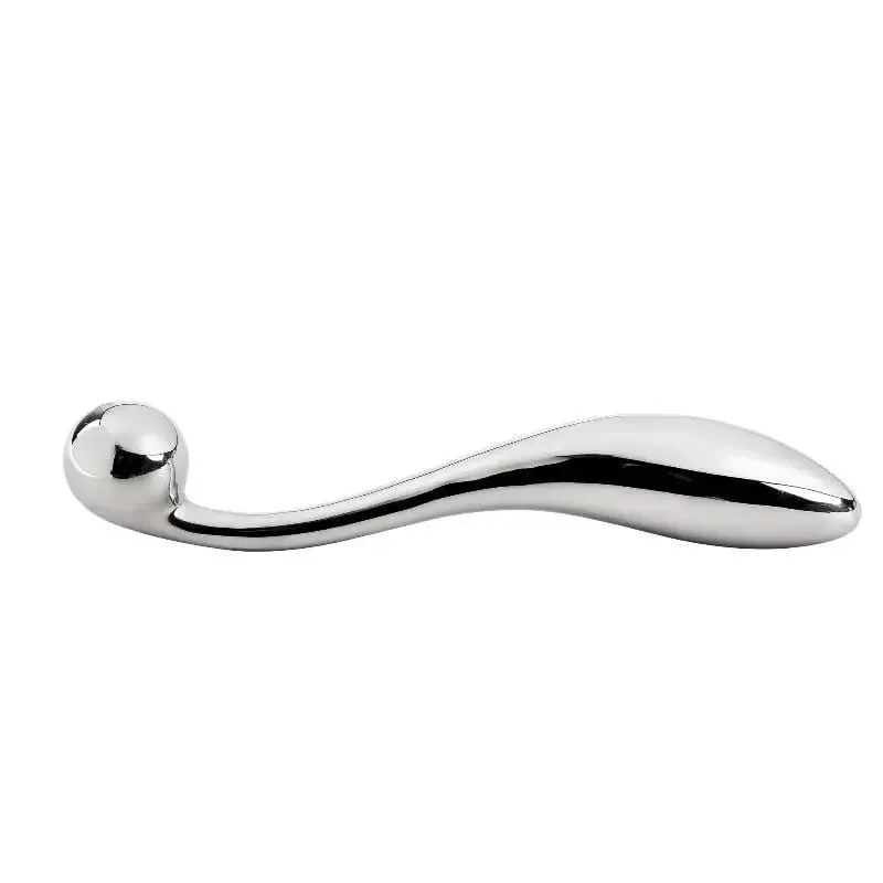 Stainless Steel Double Dildo G Spot Anal Beads Butt Plug Metal Fake Dildo Anal Plug Sex Toys For Male Female