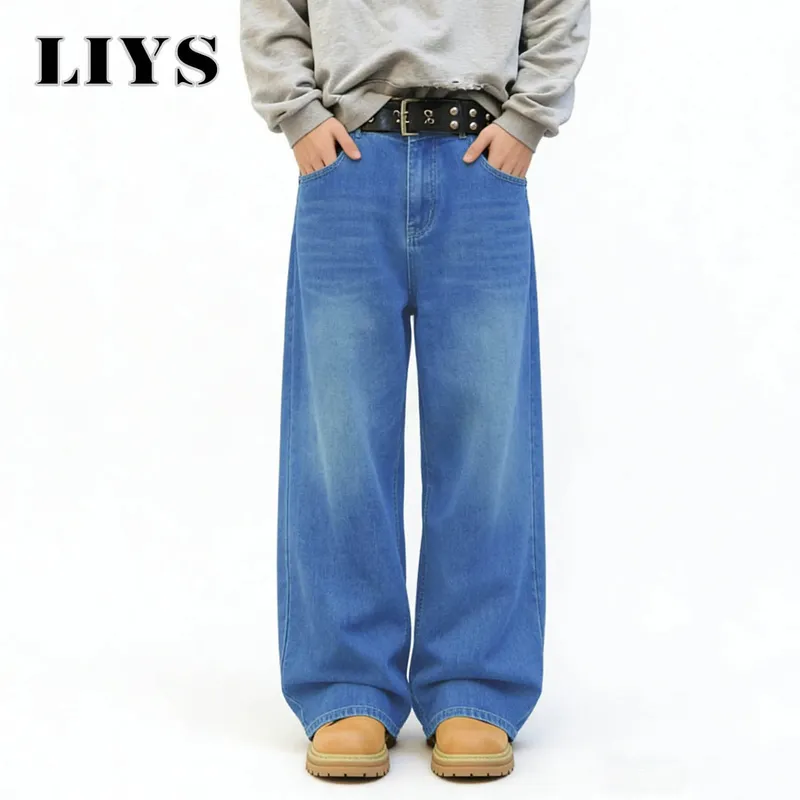 American Retro Men's Women's Ultra Baggy Wide Leg Jeans Four Seasons Street Oversized Fashion Denim Pants Unisex Clothes — image 10