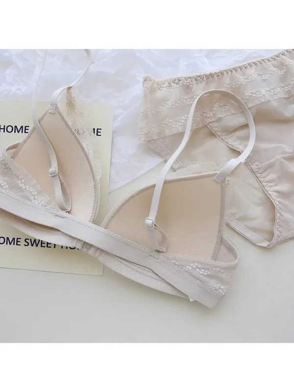 Push Up Bra for Small Breasts - Front Close Lace Bralette Wireless Demi Triangle Cup Sexy Underwear Thin Demi Cup Small Chest — image 5