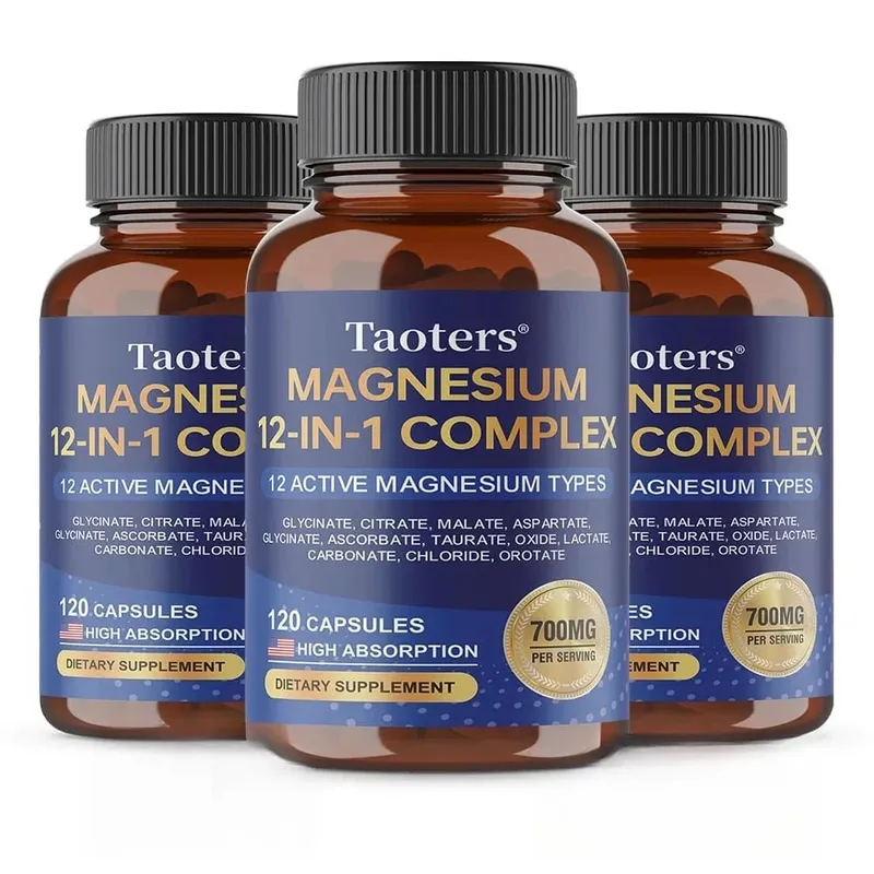 12-in-1 Magnesium Complex Supplement – ​​High Absorption Rate Supports Muscles Nerves and Sleep Suitable for Men and Women