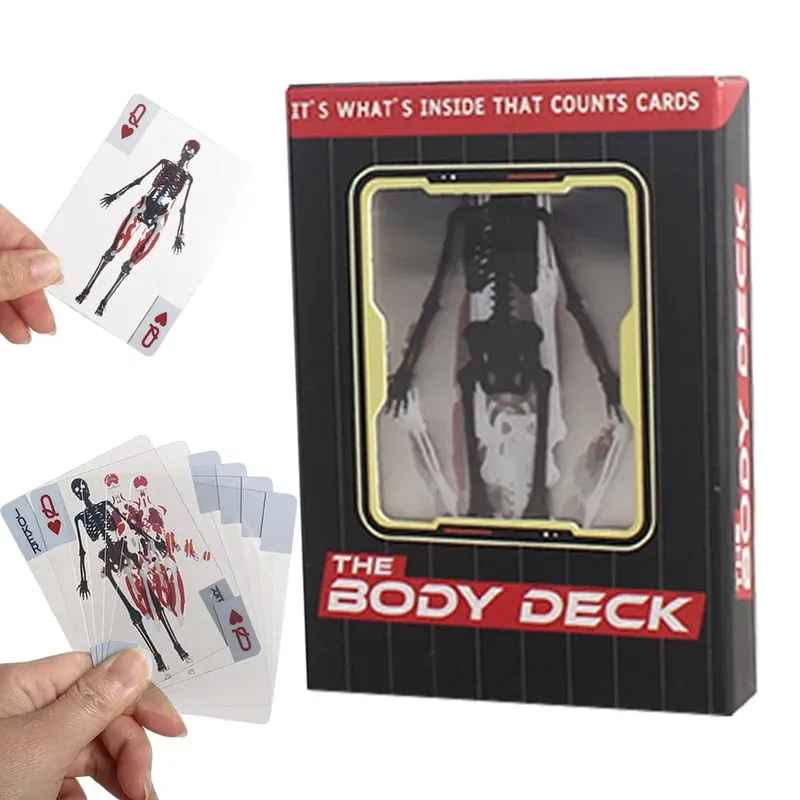 Human Skeleton Knowledge Poker Cards Transparent PVC Waterproof Cards Educational Gifts and Collectibles for Medical Students — image 3