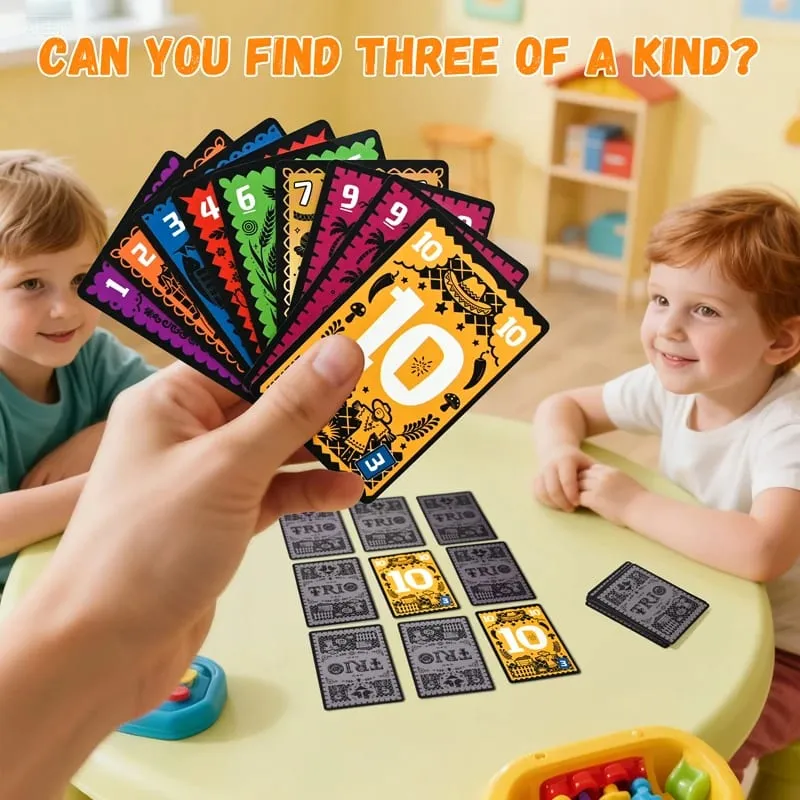 Trio Memory Challenge Bilingual Strategic Card Game Brain Training Activity for Family Party Group Fun Board Game Toys — image 2