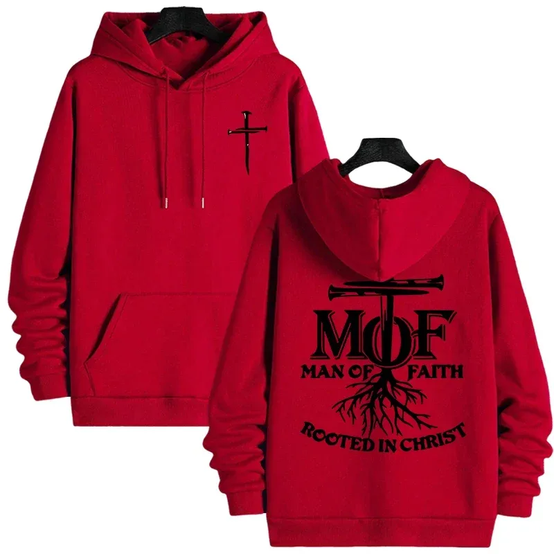 2025 Hot Sale Men's Hoodie Man of Faith Jesus Print Hooded Sweatshirts Autumn Winter Daily Casual Sporty Fashion Hoody Outerwear — image 21
