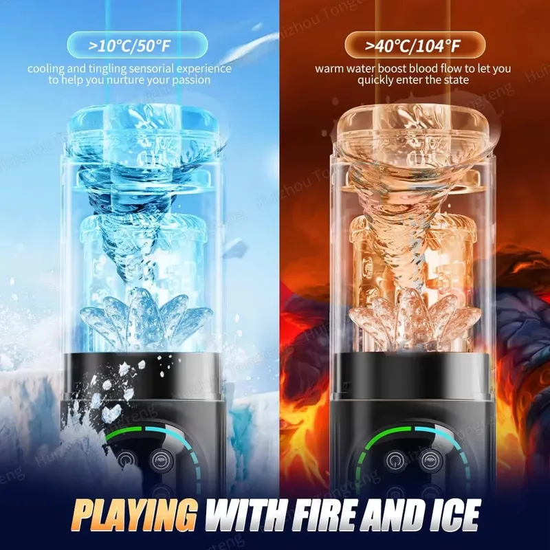 Automatic Male Masturbator 7 Thrusting Rotation Sucking Licking Function LED Display Vacuum Penis Pump Sex Toys for Men