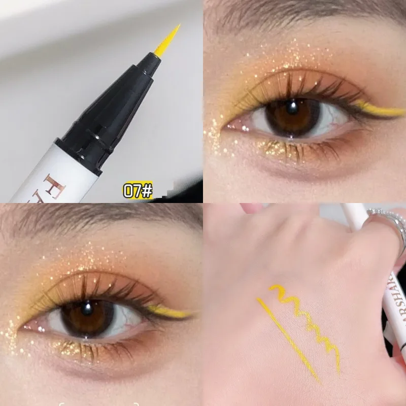 12 barev Vodotěsné pero na oční linky Ultra-Fine Tip Tekuté oční linky Dlouhotrvající oční linky Rychleschnoucí barevné líčení pro Cosplay — image 14
