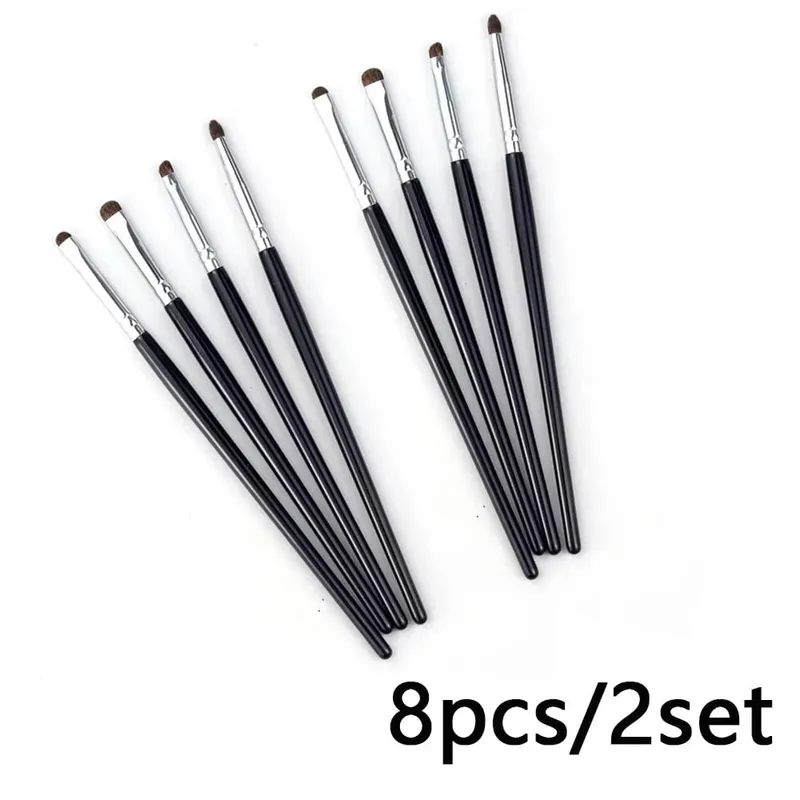 4/8/12pcs Precise Detail Eyeshadow Brush Soft Horse Hair Eyeline Silkworm Makeup Brush Highlighter Brushes Eyes Makeup Tools — image 9