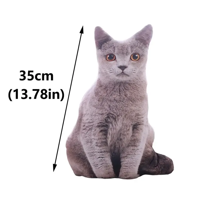 Plüsch Realistische 3D-Katzenpuppe Weiche Cartoon-Simulationskatze Plüschkissen Gefüllte Kawaii-Plüschtiere Spielzeugkissen für Kinder Mädchen