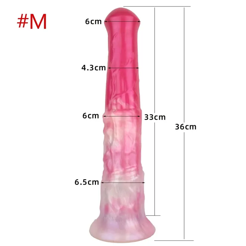 3 size S M L Colorful Large Long Silicone Fantasy Horse Dildo With Suction Cup Anal Dildo Penis Sex Toys for Women Men — image 14